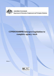 CPPDSM4009B Interpret legislation to complete