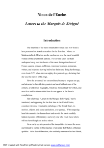 Ninon de l'Enclos Letters to the Marquis de