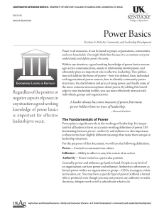 Power Basics - UK College of Agriculture