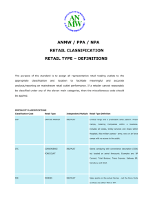 ANMW RETAIL OUTLET CLASSIFICATION