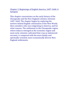 Chapter 2, Beginnings of English America, 1607