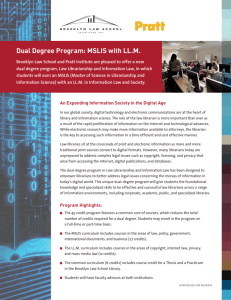 Dual Degree Program: MSLIS with LL.M.