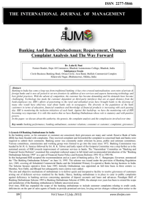 Banking And Bank-Ombudsman - The International Journal of