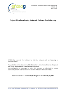 Project plan developing network code on balancing