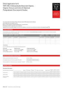 Direct Application form TAFE (VE)