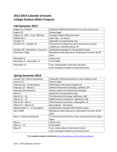 2013-2014 Calendar of Events College Student Affairs Program Fall