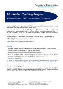 RG 146 Gap Training Program