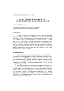 gc methods for quantitative determination of benzene in gasoline