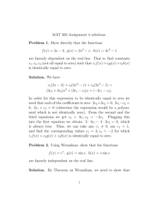 MAT 303 Assignment 4 solutions. Problem 1. Show directly that the