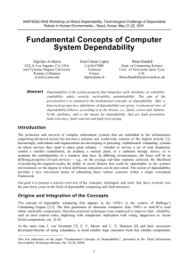 Fundamental Concepts of Computer System Dependability