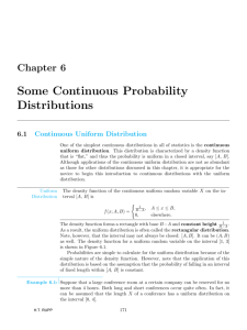 Chapter 6 Some Continuous Probability Distributions