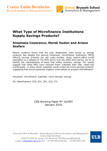 What Type of Microfinance Institutions Supply Savings Products?