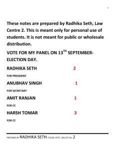 These notes are prepared by Radhika Seth, Law Centre 2. This is