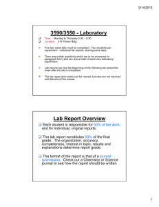 3590/3550 - Laboratory Lab Report Overview