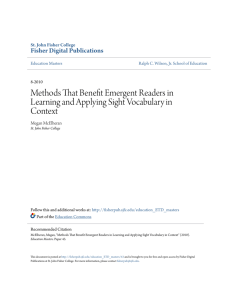 Methods That Benefit Emergent Readers in Learning and Applying