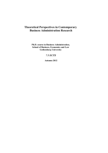Theoretical Perspectives in Contemporary Business Administration