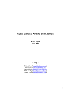 Cyber-Criminal Activity and Analysis