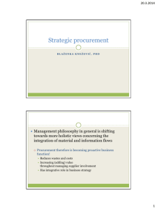 Strategic procurement and supply chain management