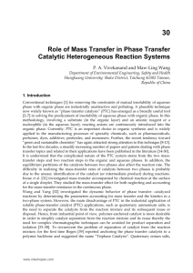 Role of Mass Transfer in Phase Transfer Catalytic Heterogeneous