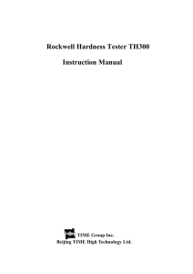 Rockwell Hardness Tester TH300 Instruction Manual