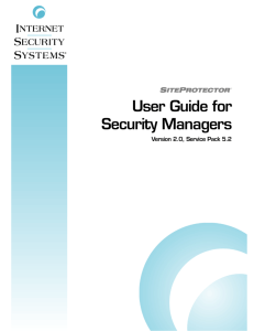 SiteProtector User Guide for Security Managers, Version 2.0