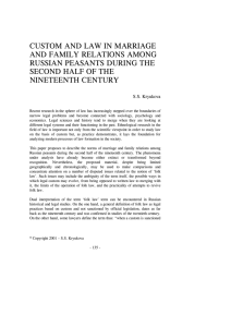 CUSTOM AND LAW IN MARRIAGE AND FAMILY RELATIONS