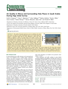Air Quality in Mecca and Surrounding Holy Places in Saudi Arabia