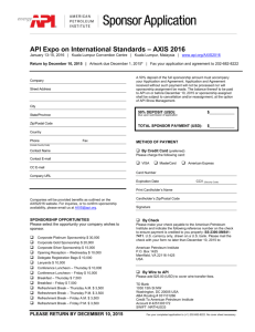API Expo on International Standards – AXIS 2016