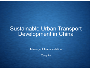 Sustainable Urban Transport Development in China