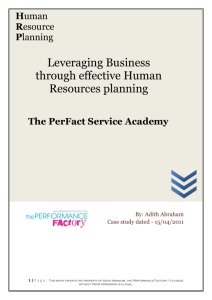 Human Resource Planning - The Performance Factory