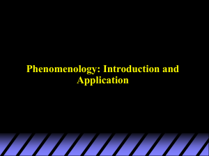 Phenomenology: Introduction and Application