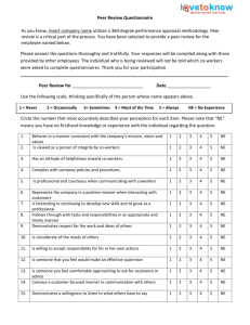 Peer Review Questionaire