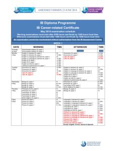 IB Diploma Programme IB Career
