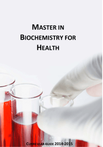MASTER IN BIOCHEMISTRY FOR HEALTH