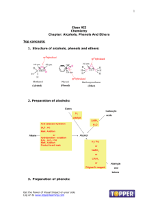 Class XII Chemistry Chapter: Alcohols, Phenols And Ethers Top