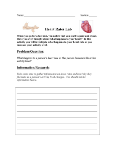 Heart Rates Lab - Mr. Jones's Science Class