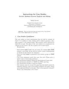 Instructions for Case Studies - Albert-Ludwigs
