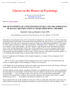 Classics in the History of Psychology -- Clark