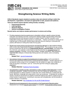 Strengthening Science Writing Skills