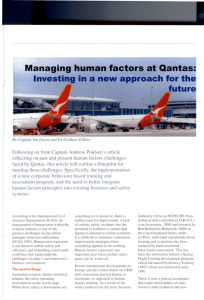 Managing human factors at Qantas - Leading Edge Safety Systems
