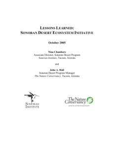 lessons learned: sonoran desert ecosystem initiative