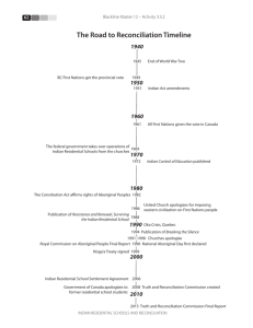 The Road to Reconciliation Timeline