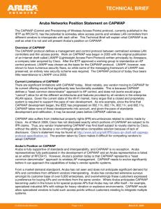 Aruba Networks Position Statement on CAPWAP