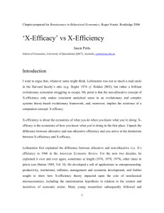 'X-Efficacy' vs X-Efficiency