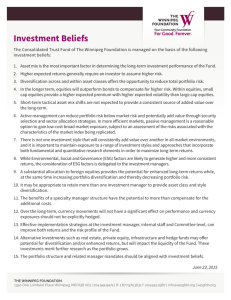 Investment Beliefs - The Winnipeg Foundation