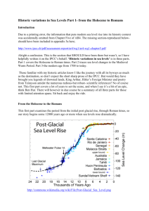Historic variations in Sea Levels Part 1- from the