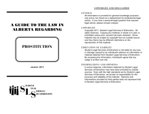 prostitution - Student Legal Services of Edmonton