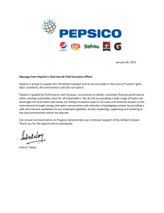 January 20, 2015 Message from PepsiCo's Chairman & Chief