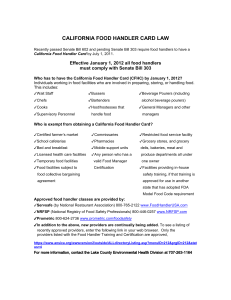 california food handler card law