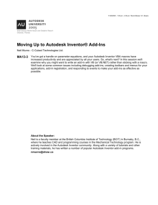 Moving Up to Autodesk Inventor® Add-Ins